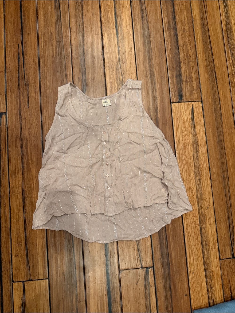 O'Neill Dusty Pink Button-Front Sleeveless Camisole